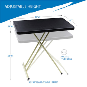 IndestrucTable® Classic ECO™ Personal Folding Table, Black, 20" x 30"