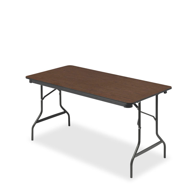 OfficeWorks™ Classic Wood Laminate Folding Table, Walnut, Three