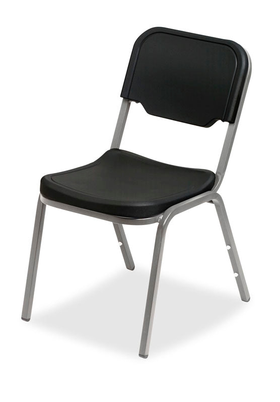 Rough n Ready® Stack Chair, 4 Pack, 3 Colors with Silver Frame