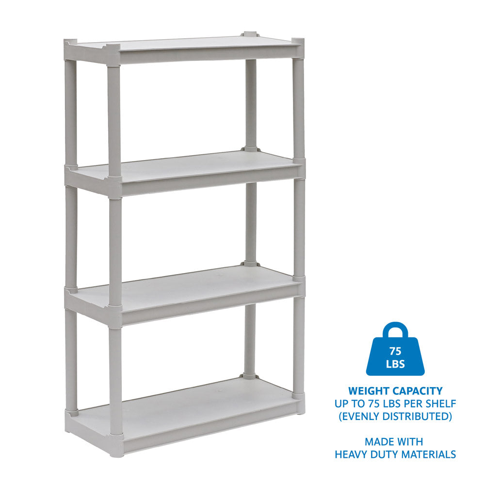Rough n Ready® 4-Shelf Open Storage Unit, 2 Colors – Iceberg
