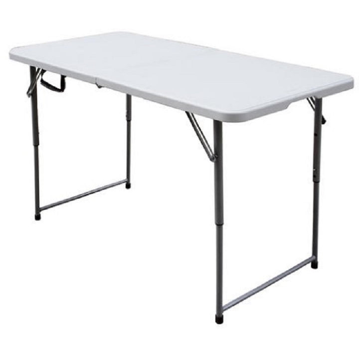 IndestrucTable® Classic Bifold Adjustable Height Folding Table 24" x 48" , White,  2-Pack