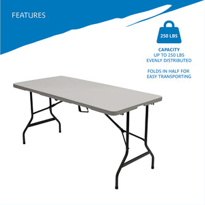 IndestrucTable® Classic Bi-Fold Folding Table, 30"x 60", 2 Colors