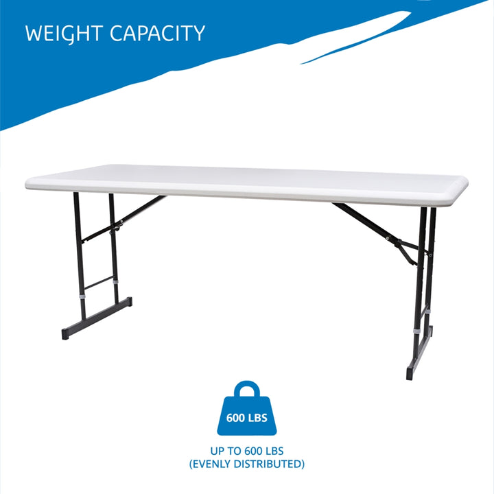 IndestrucTable® Classic Adjustable Height Folding Table, 30"x 72", 2 Colors