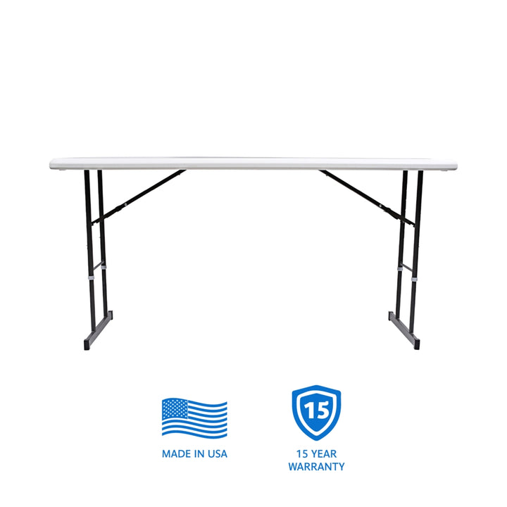 IndestrucTable® Classic Adjustable Height Folding Table, 30"x 72", 2 Colors