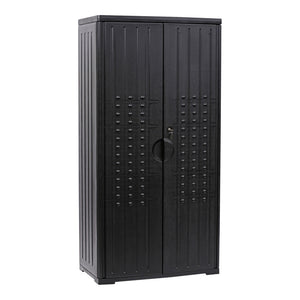Rough n Ready Storage Cabinet, Four-Shelf, 36w x 22d x 72h, Black