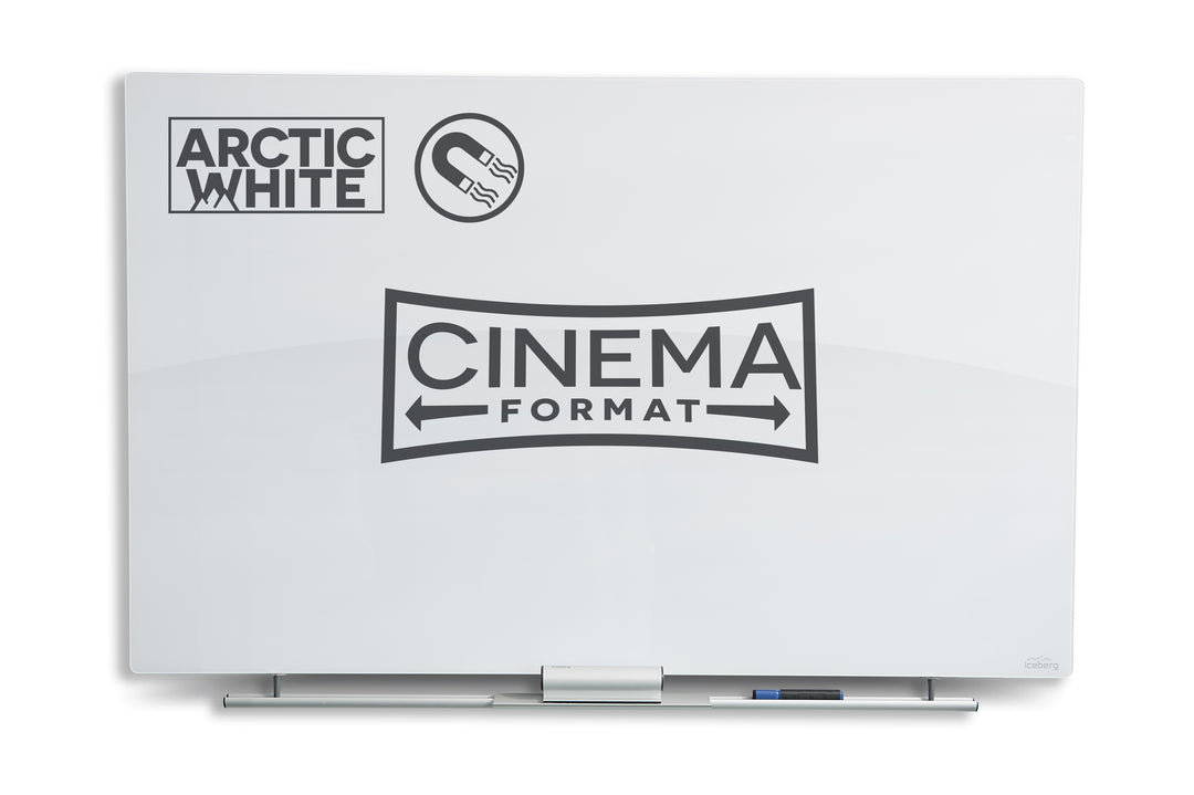 Clarity™ Glass Cinema Magnetic White Board, 4 sizes