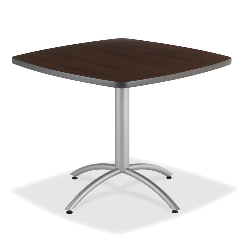 THE CAFE TABLE Black Steel 4pin φ100 Mode Square Counter Height Cafe Table w/ Black X-Base by KFI
