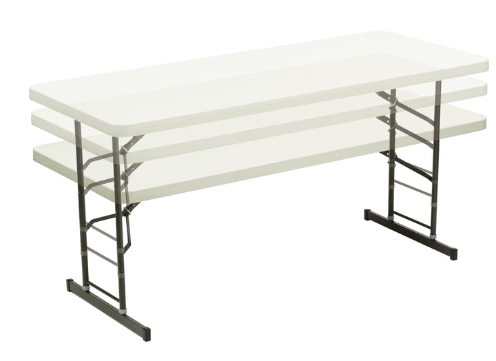 IndestrucTable® Classic Adjustable Height Folding Table, 30"x 72", 2 Colors