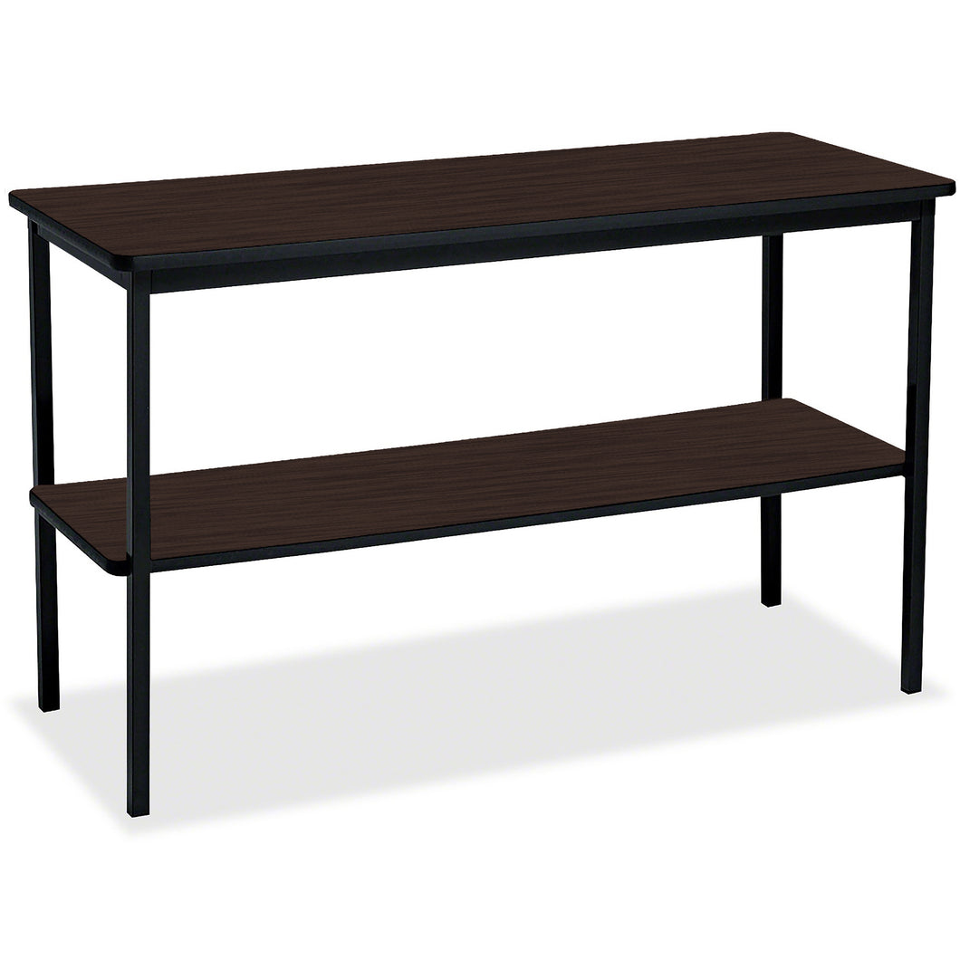 OfficeWorks™  Wood Laminate Double Shelf Utility Table, 18