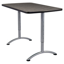 ARC™ Adjustable Height Table, 30" x 48", Grey Walnut Top/Silver Legs